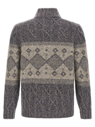 Brunello Cucinelli Gray Virgin Wool Cardigan