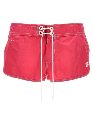 Tom Ford Logo Print Nylon Bermuda Shorts
