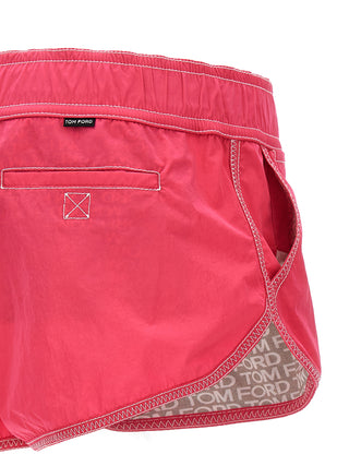 Tom Ford Logo Print Nylon Bermuda Shorts