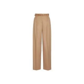 Max Mara Belted Virgin Wool Trousers