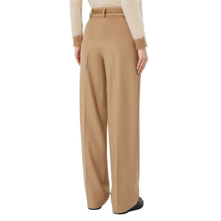 Max Mara Belted Virgin Wool Trousers