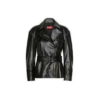Max Mara Nappa Leather Biker Jacket