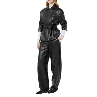 Max Mara Nappa Leather Biker Jacket