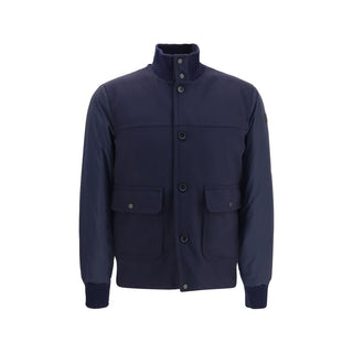 Moncler Blue Wool Oves Aries Shell Jacket