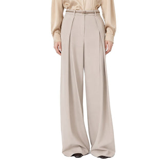 Max Mara Wide-Leg Stretch Virgin Wool Trousers