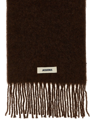 Jacquemus Brown Alpaca Leather Foulard
