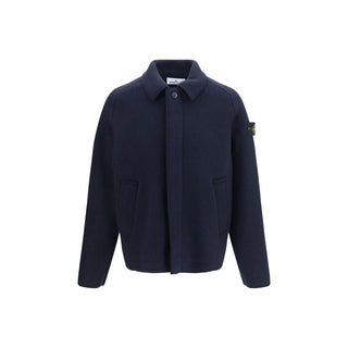Stone Island Blue Wool Oves Aries Jacket