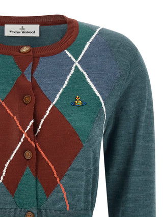 Vivienne Westwood Argyle Cropped Wool Cardigan