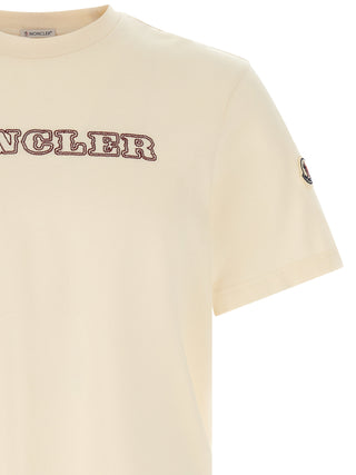 Moncler Logo Embroidered Cotton T-Shirt