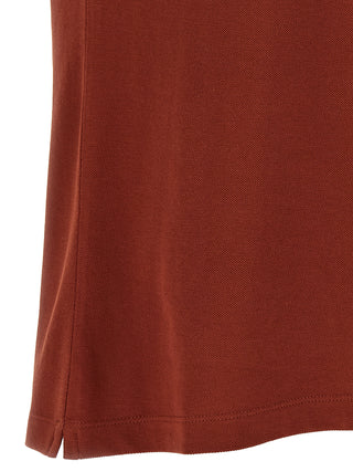 Brunello Cucinelli Red Cotton Polo Shirt