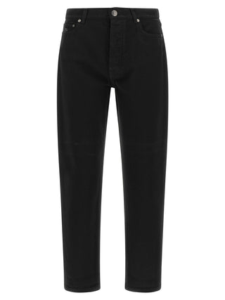 Brunello Cucinelli Black Cotton Straight-Leg Jeans