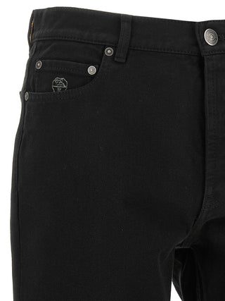 Brunello Cucinelli Black Cotton Straight-Leg Jeans