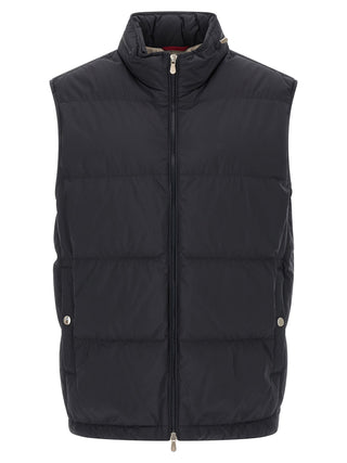 Brunello Cucinelli Blue Polyester Sleeveless Jacket