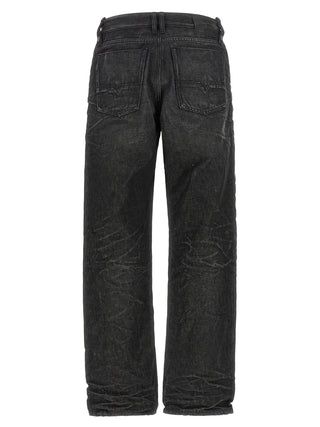 Diesel Gray Cotton Straight-Leg Jeans