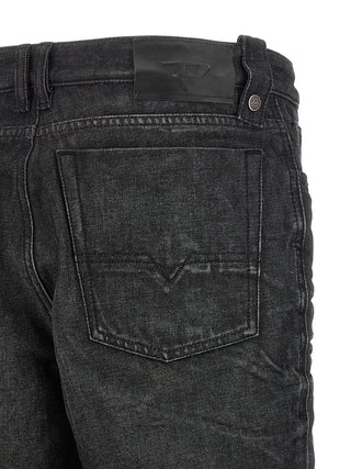 Diesel Gray Cotton Straight-Leg Jeans