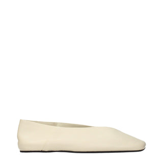 Jil Sander Vintage-Effect Leather Ballet Flats