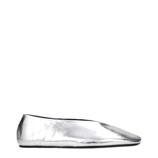 Jil Sander Aged Metallic Leather Ballet Flats