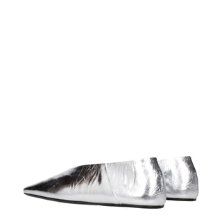 Jil Sander Aged Metallic Leather Ballet Flats
