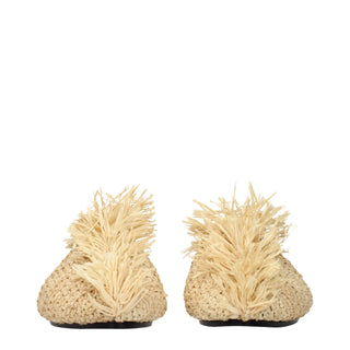 Jil Sander Fringed Raffia Slippers
