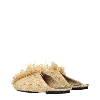 Jil Sander Fringed Raffia Slippers