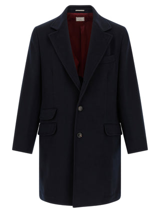 Brunello Cucinelli Blue Virgin Wool Coat