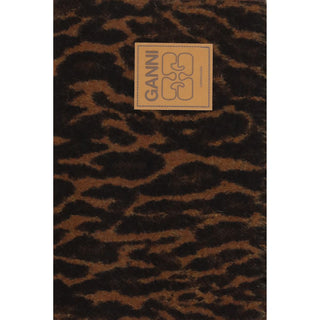 Ganni Leopard Print Wool Knit Scarf