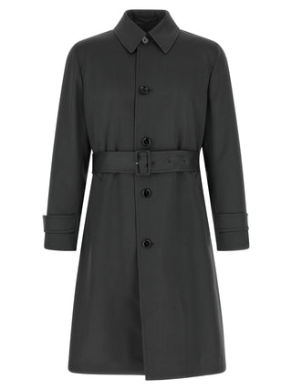 Lardini Belted Virgin Wool Trench Coat