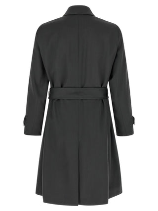 Lardini Belted Virgin Wool Trench Coat