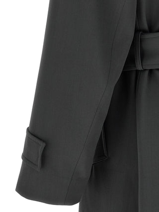 Lardini Belted Virgin Wool Trench Coat