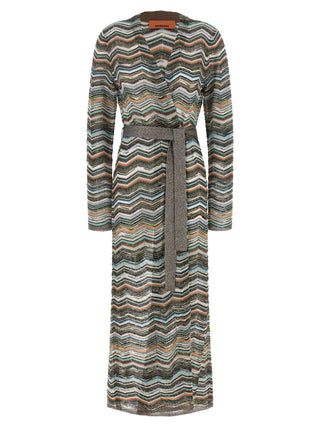 Missoni Chevron Lamé Knit Long Cardigan