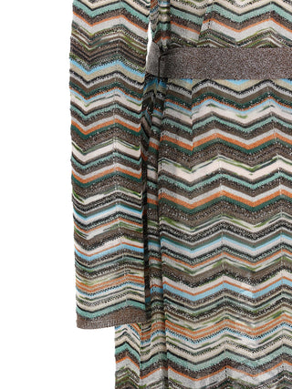 Missoni Chevron Lamé Knit Long Cardigan