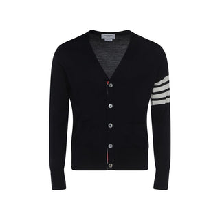 Thom Browne Wool 4-Bar Classic V-Neck Cardigan
