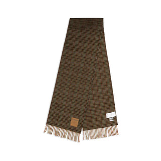 Ganni Small Check Wool Scarf