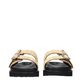 Jil Sander Raffia Buckle Slippers