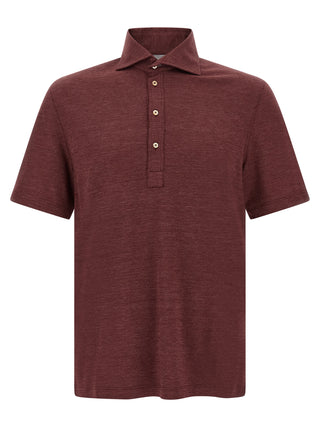 Brunello Cucinelli Bordeaux Virgin Wool Polo Shirt