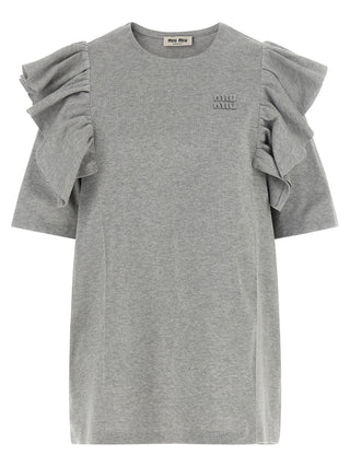 Miu Miu Gray Cotton Short Dress