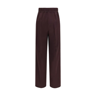 Forte_Forte Purple Polyester Casual Pants