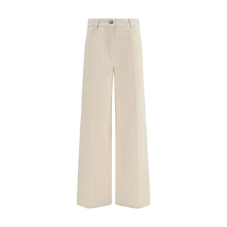 Forte_Forte White Cotton Casual Pants