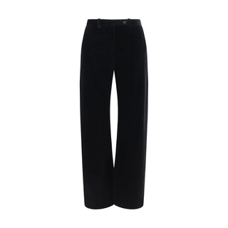 Khaite Black Viscose Casual Pants