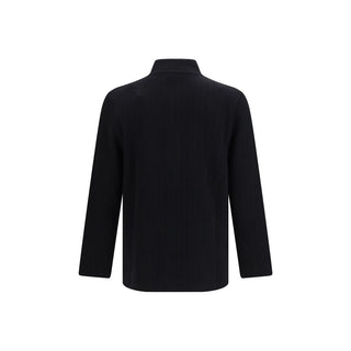 Lardini Black Wool Oves Aries Full-Length Jacket