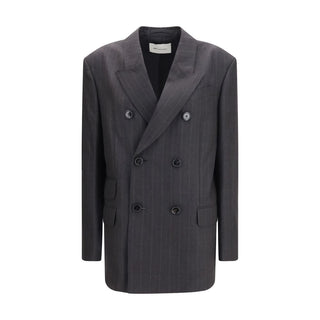 Ami Paris Double-Breasted Striped Wool Blazer