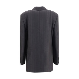 Ami Paris Double-Breasted Striped Wool Blazer