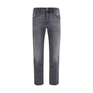 Jacob Cohen Gray Cotton Straight-Leg Jeans