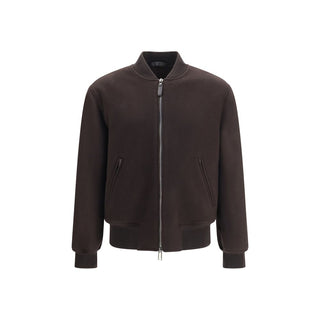 Brioni Brown Wool Oves Aries Bomber