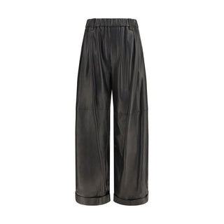 Brunello Cucinelli Black Leather Pants