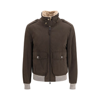 Brunello Cucinelli Brown Cotton Bomber