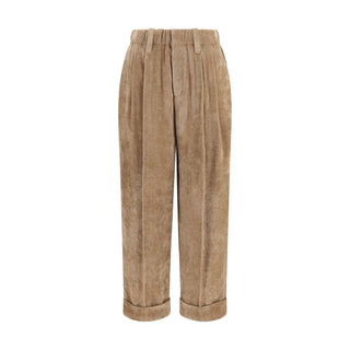Brunello Cucinelli Brown Viscose Casual Pants