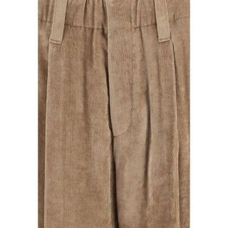 Brunello Cucinelli Brown Viscose Casual Pants