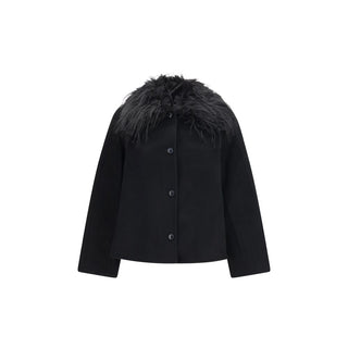 Loulou De Saison Black Wool Oves Aries Full-Length Jacket