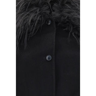 Loulou De Saison Black Wool Oves Aries Full-Length Jacket